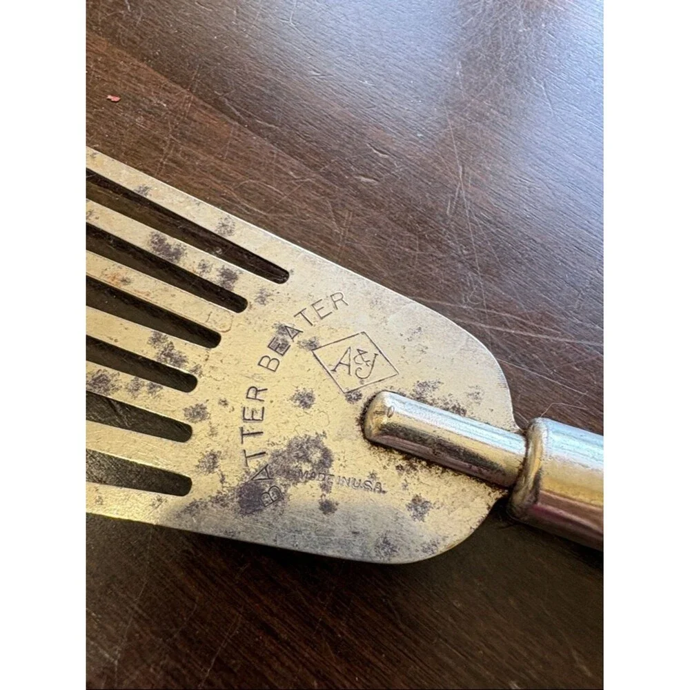 A&J green wood handle Batter Beater
